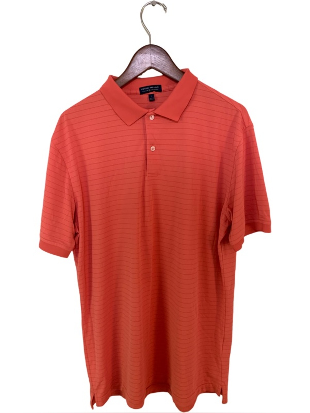 Peter Millar Crown Crafted Striped Polo - Peach Size L
